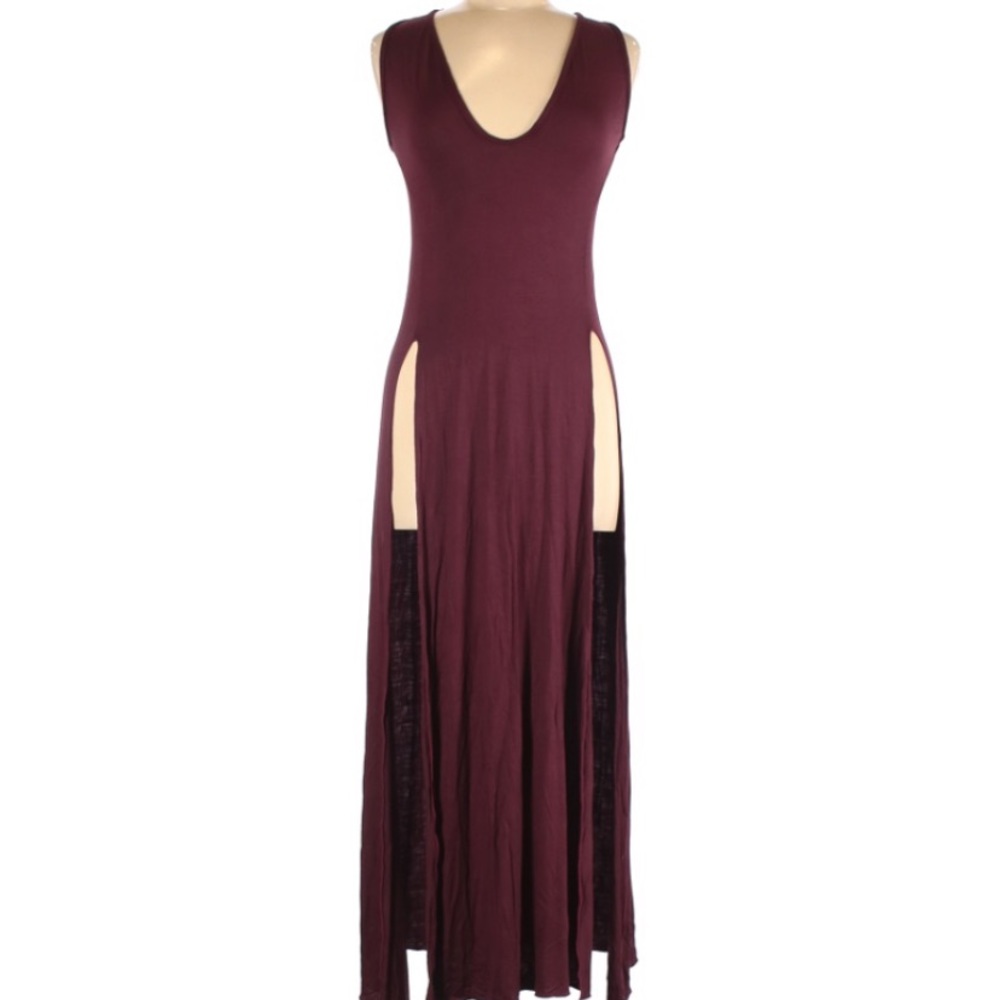 [Delicate Illusions] Maroon Maxi Swim Cover Up - M